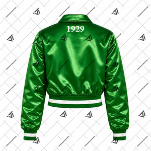 Chaqueta Bomber Corta de Satén Bordada Personalizada de la Hermandad Griega Iota Phi Lambda, Chaqueta Universitaria, Artículos Griegos - Product Image 2