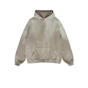 เสื้อฮู้ดดี้ผู้ชายทรงโอเวอร์ไซส์ สีซีดจาง สไตล์วินเทจ ผ้าฝ้าย 100% หนานุ่ม ซักแบบดิสเทรส สตรีทแวร์ ผลิตโดยโรงงาน OEM - Product Image 6