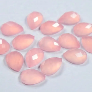 6mm 9mm naturel rose calcédoine Rose coupe poire Cabochon lisse Semi précieux pierres précieuses anneaux fabrication de bijoux au prix le plus bas 100% - Product Image 3