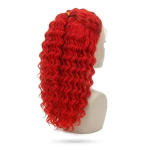 Reddish Deep Wave Remy Indian Human Hair Weft 100% Density Elastic Silk Base Double Drawn Customizable Length All Colors - Product Image 2