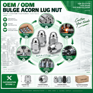 Écrou de roue conique à extrémité fermée de type Bulge Acorn, fixation automobile OEM personnalisée - Product Image 5