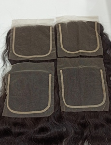 Closure 7x7 en cheveux humains indiens Remy, dentelle transparente, densité 180%, sans colle, nœuds blanchis, pour femmes noires - Product Image 4