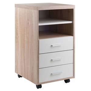Kenner ripiano aperto a 3 cassetti in legno di recupero e eleganti cassetti portaoggetti bianchi - Product Image 1