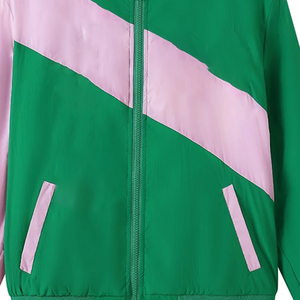Veste coupe-vent imperméable grande taille AKA UV à changement de couleur, verte, blanche, rose, réactive, entièrement zippée, à capuche, streetwear, motif chevron - Product Image 4