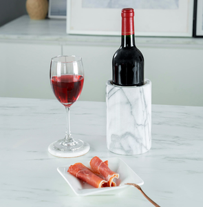 Seau à glace en marbre de qualité supérieure, refroidisseur à vin en marbre premium, capacité 3L, idéal pour les fêtes - Product Image 1