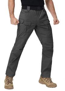 Pantalones de senderismo para hombre, ligeros, de secado rápido, elásticos, con bolsillos tipo cargo, resistentes al agua, para pesca, trabajo al aire libre - Product Image 2