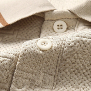 <b>Men</b> Solid Jersey Front Logo for Shirt Short Sleeve Knitted Cotton Casual Breathable Turn Collar Summer Fashion <b>Top</b> OEM Service - Product Image 6