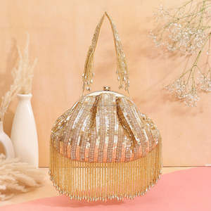 Bolsa Potli bordada India hecha a mano para bodas, artesanías de lujo, superventas en Qatar, Bahrein, Canadá - Product Image 3