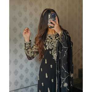 Ensemble haut et pantalon de soirée pour femme de créateur avec belle Dupatta - Product Image 2
