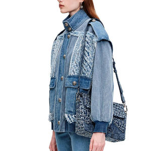 Chaqueta Corta de Mezclilla Casual para Mujer, Otoño/Invierno, 100% Algodón, Ecológica, de Secado Rápido, Personalizada - Product Image 3