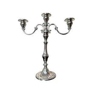 Candélabre de luxe à 5 bras en métal argenté, élégant centre de table pour mariage, porte-bougie pilier pour décoration d'événements et d'hôtels - Product Image 4