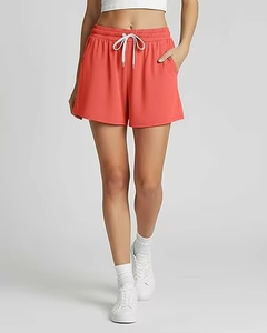 2026 New Arrival Premium Quality Breathable Oxford Fabric <b>Lace</b> Women's Shorts 100% Cotton <b>Elastic</b> Waist shorts for women - Product Image 3