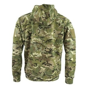 Sweat-shirt à capuche en molleton vert olive pour homme avec poches zippées, coupe classique, vêtements décontractés pour l'extérieur - Product Image 5