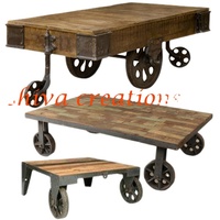 Table basse de meubles en bois en métal industriel vintage en vrac vente en gros et exportation mondiale de meubles de haute qualité