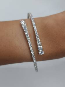 3 CT Lab Grown Diamond Hard <b>Bracelet</b> in 14K Gold for Women | Luxury Bangle | Elegant Bridal Jewelry - Product Image 5