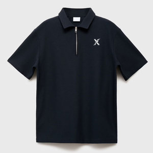 เสื้อเชิ้ตแขนสั้นผู้ชายแบบมีซิป ระบายอากาศได้ดี ทรงทันสมัย เหมาะสำหรับงานลำลองและแฟชั่นประจำวัน สีพื้น - Product Image 1