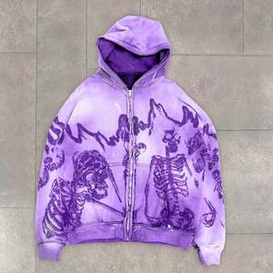 Graphic Pattern Full <b>Zip</b> <b>Hooded</b> Jacket Soft Fabric Long Sleeve Casual Everyday Wear Comfortable Outer Layer - Product Image 3