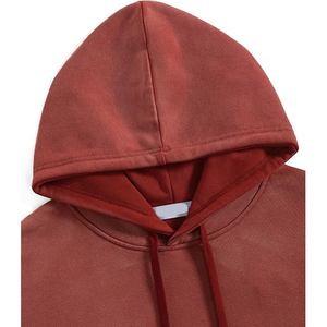 Sudadera con Capucha de Color Granate Oscuro con Efecto Ácido, Estilo Vintage, para Hombre, Sudadera con Capucha Color Borgoña, Prendas Esenciales de Streetwear Personalizadas - Product Image 3