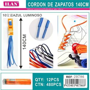 Ilan Shoelaces 140 Cm Blue Luminous For Sneakers - Product Image 3