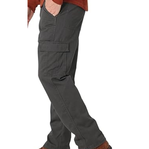 กางเกงคาร์โก้บุขนแกะสำหรับผู้ชายเพื่อความอบอุ่นในฤดูหนาว พร้อมกระเป๋าหลายช่อง กางเกงทำงานทรงหลวมสำหรับใส่กลางแจ้ง - Product Image 2