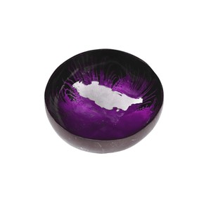 Elegante Tazón de Coco Lacado Minimalista, Hecho a Mano, Ecológico, Plato Artístico Morado para una Mesa y Decoración Moderna y Elegante del Hogar - Product Image 1