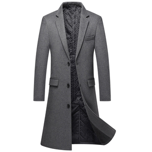 Manteau long sur mesure respirant de haute qualité pour hommes, double boutonnage, fermeture à boutons en laine, haute performance, best-seller - Product Image 1