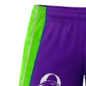 Pantalones Cortos de Netball Sublimados en Morado y Verde, Unisex, de Poliéster Ligero, Uniforme Deportivo para Entrenamiento y Competencia - Product Image 5