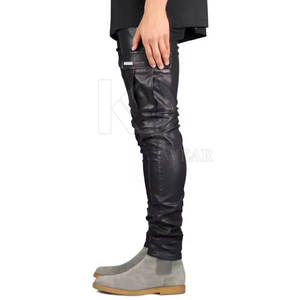 Pantalones de cuero auténtico, estilo pantalón, resistentes al viento, duraderos, de corte ajustado, a la moda, para uso en invierno y suministro al por mayor. - Product Image 3