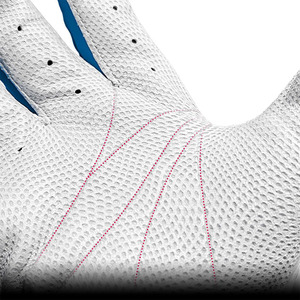 Blue White Leather Batting Gloves Breathable <b>Hook</b> And Loop Closure Unisex Adult Training Glove With OEM Service - Product Image 4