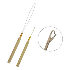 Kit d'outils professionnels pour extensions capillaires – Pince noire pour extensions, crochet de tirage, aiguille à boucle, applicateur de micro-perles et outil de retrait - Product Image 4