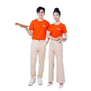 Conjunto de Uniforme Personalizable para Personal Promocional, Camiseta Polo de Poliéster Tejido y Delantal para Cafetería, Restaurante, Panadería, Ropa de Trabajo - Product Image 5