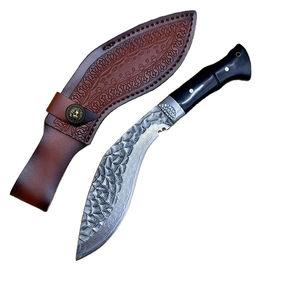 Customizable Forged Industrial Grade Stainless Steel <b>Blade</b> Bowie <b>Knife</b> Carved Diamond Pattern Wood OEM Multifunctional Sharp - Product Image 1
