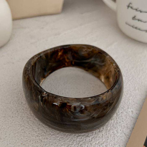 Vintage Marbled Resin Bangles for Women Acrylic <b>Bracelet</b> Set Trendy <b>Stacked</b> Fashion Jewelry - Product Image 1