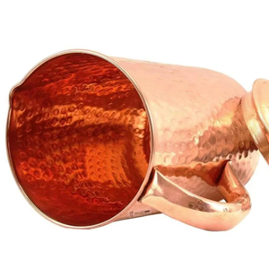 Ensemble de carafes en cuivre Eco Lifestyle avec pichet à eau ayurvédique en verre, fournisseur en gros d'exportation en Inde - Product Image 1