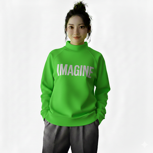 Sweat-shirts à col montant surdimensionnés en coton de haute qualité, style universitaire, streetwear personnalisé pour femmes - Product Image 1