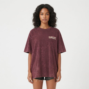 Camiseta Oversize Estilo Streetwear con Lavado Ácido para Mujer, Camisetas Vintage, Camisetas Holgadas de Lujo Casuales para Chicas - Product Image 1