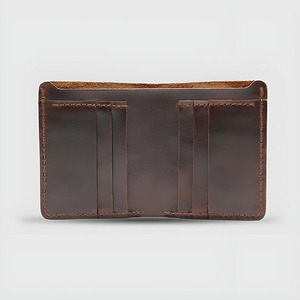 Portefeuille court en cuir véritable pour hommes, design compact à double pli, plusieurs emplacements pour cartes, compartiments pour espèces, accessoire de poche pour usage quotidien - Product Image 4