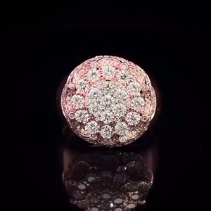 Bague Iced Out motif grappe de fleurs en argent 925 plaqué or avec diamants de laboratoire, style hip-hop pour rappeur, bijou unisexe bling-bling - Product Image 3