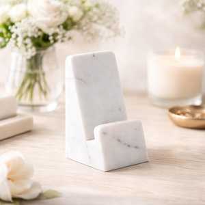 Soporte para Teléfono y Móvil de Mármol Natural Hecho a Mano TCE, Diseño Creativo para Escritorio, Oficina, Hogar, Accesorio de Soporte de Piedra Premium - Product Image 1