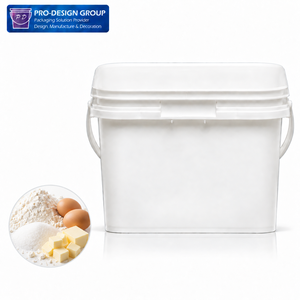 Seau en plastique carré de 8 L de qualité alimentaire avec couvercle pour l'emballage des ingrédients de pâtisserie, la farine, le sucre, le stockage des aliments - Product Image 1