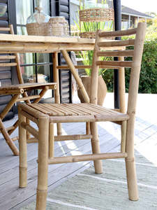Natural Bamboo Dining <b>Chair</b> Handmade Bamboo <b>Chair</b> Eco Friendly Bamboo Furniture for Dining Room Kitchen Cafe Restaurant - Product Image 4