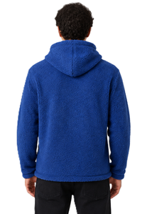 Blue <b>Sherpa</b> <b>Fleece</b> Hoodie <b>Men</b> Pullover Hooded Sweatshirt with Pocket Casual Winter Wear Heavyweight <b>Sherpa</b> <b>Fleece</b> Pullover Hoody - Product Image 2