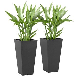 Set Moderno di 2 Vasi per Fiori in Plastica PP Alta Qualità, Impilabili, con Fori di Drenaggio per Giardini di Hotel e Piante da Interno - Product Image 2