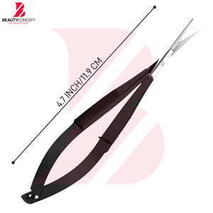 Ciseaux de beauté à ressort légers, antidérapants, durables et populaires, de couleur noire unie, de bonne qualité, à prix de gros, pour la personnalisation. - Product Image 2