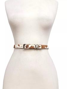 OEM personalizado de los hombres de pelo de vaca en cinturón de cuero precio barato al por mayor Casual Vintage estilo de moda occidental - Product Image 2