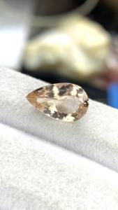 Piedra de Morganita Natural Certificada con Corte en Pera, Excelente Color y Calidad de Brillo, Beryl Natural de 3.32 Quilates, Limpia con Lupa - Product Image 5