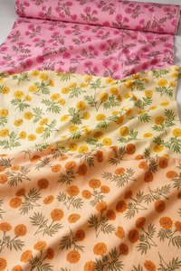 Tela de Vestido Botánica Premium de Algodón Orgánico Ecológico de Lujo, Popelina Art Deco con Estampado Floral - Product Image 3