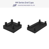 Cache-poussière d'extrémité pour profilés en aluminium non allié à rainure en T, série M4 2020, PVC noir, tolérance 5%, marque GUAN RUEI