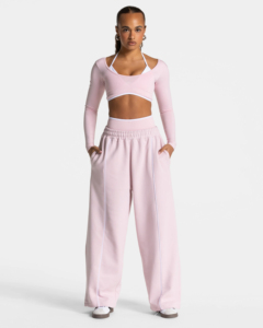 Pantalon de jogging ample à jambe large pour femme, 100 % coton respirant, écologique, avec dentelle peinte, ODM, décontracté, pour la gym et la détente, vente en gros - Product Image 3