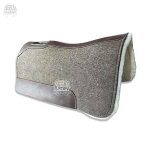 Premium Custom Design 100% Wool <b>Felt</b> Contoured Thick Horse Saddle <b>Pad</b> with Leather Patch in All Colors Wholesale - Product Image 2